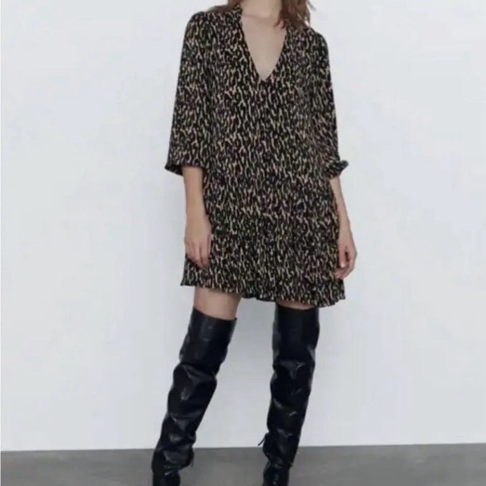 Zara Leopard Print Dress Size S